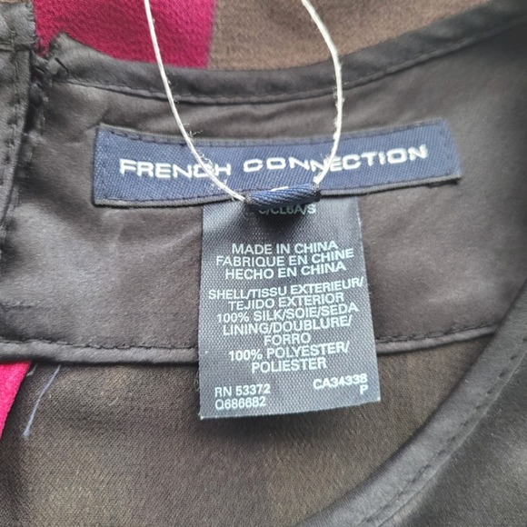 French Connection Silk Colorblock Cocktail Mini Dress Size 2 - Picture 9 of 11